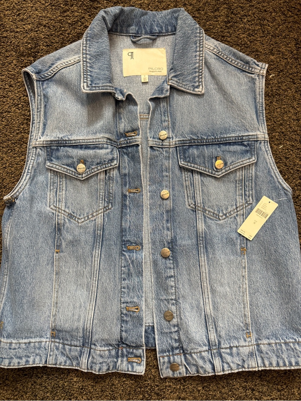 Pilcro Medium Blue Denim Jacket - Classic Washed Blue
